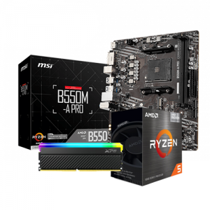 AMD Ryzen 5 5600G MSI B550M-A PRO ADATA SPECTRIX D45G DDR4 16GB 3600MHZ RGB